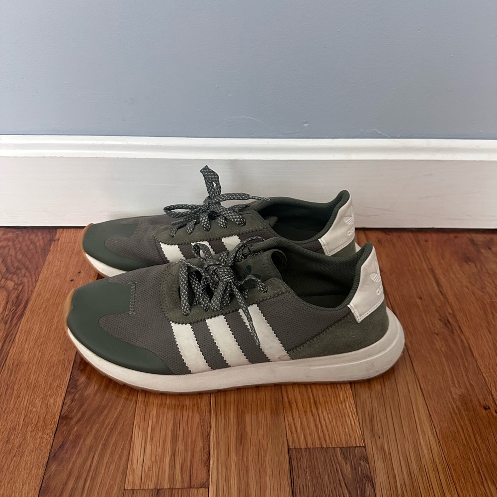 Adidas women Olive and White Sneakers